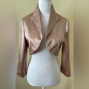 Adrianna Papell Occasions Sz 8 Gold Long Sleeve Bolero READ